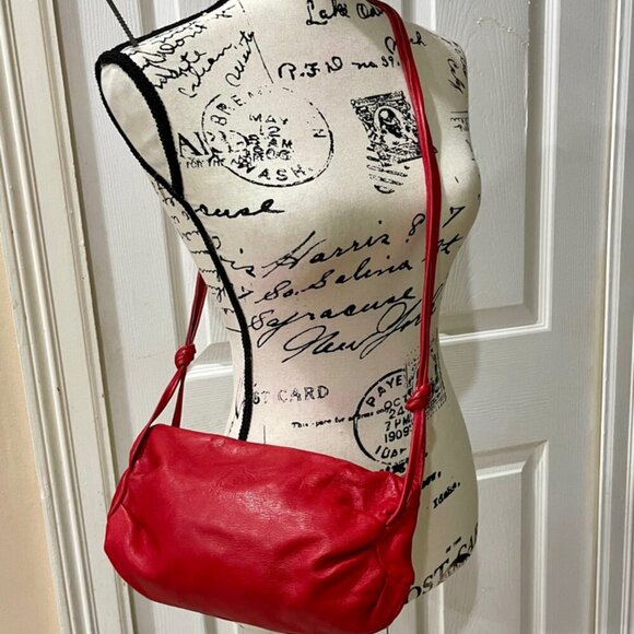 BOHO CHIC Y2K CROSSBODY BAG RED LEATHER MADE IN USA JWM DERR BEND OREGON ICONIC - Picture 15 of 16